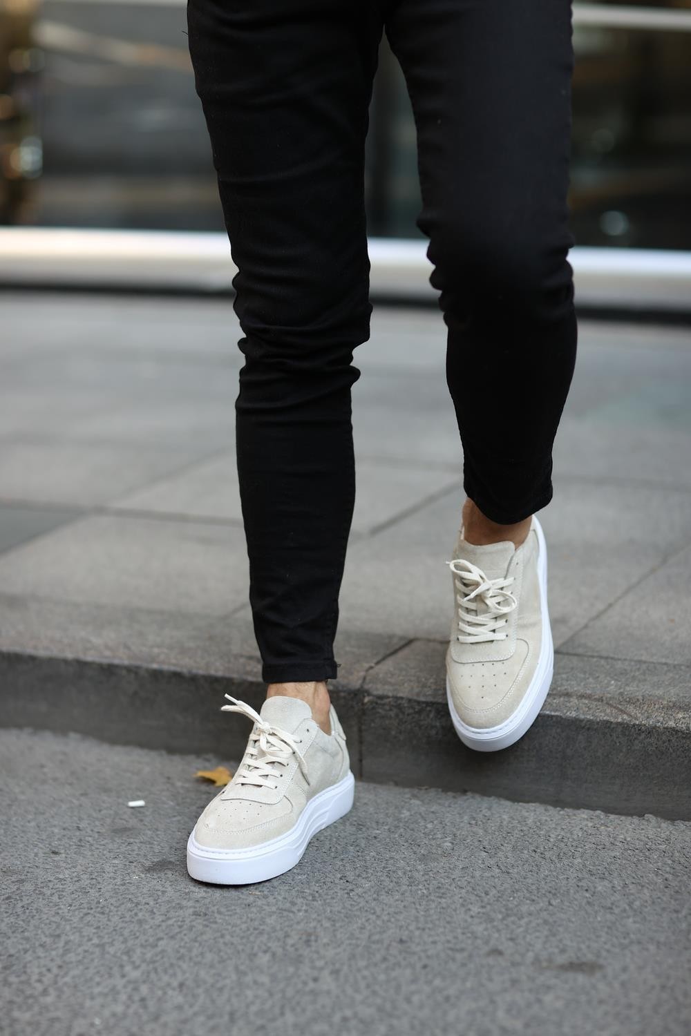 HLT Jeans Erkek Süet Bağcıklı Sneakers Ayakkabı - bej