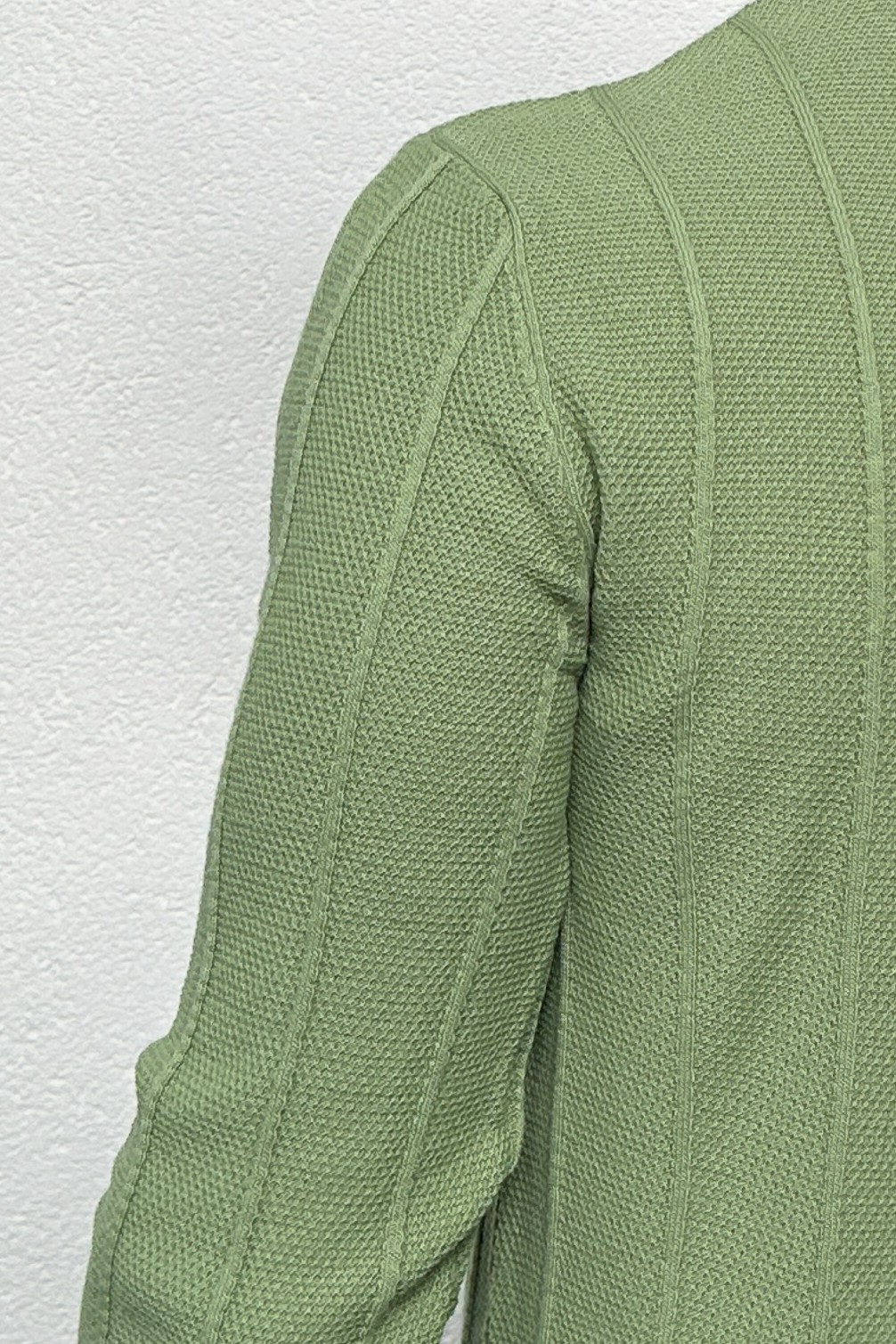 Uzun Kollu Kazak - Mint Yeşili Çizgili