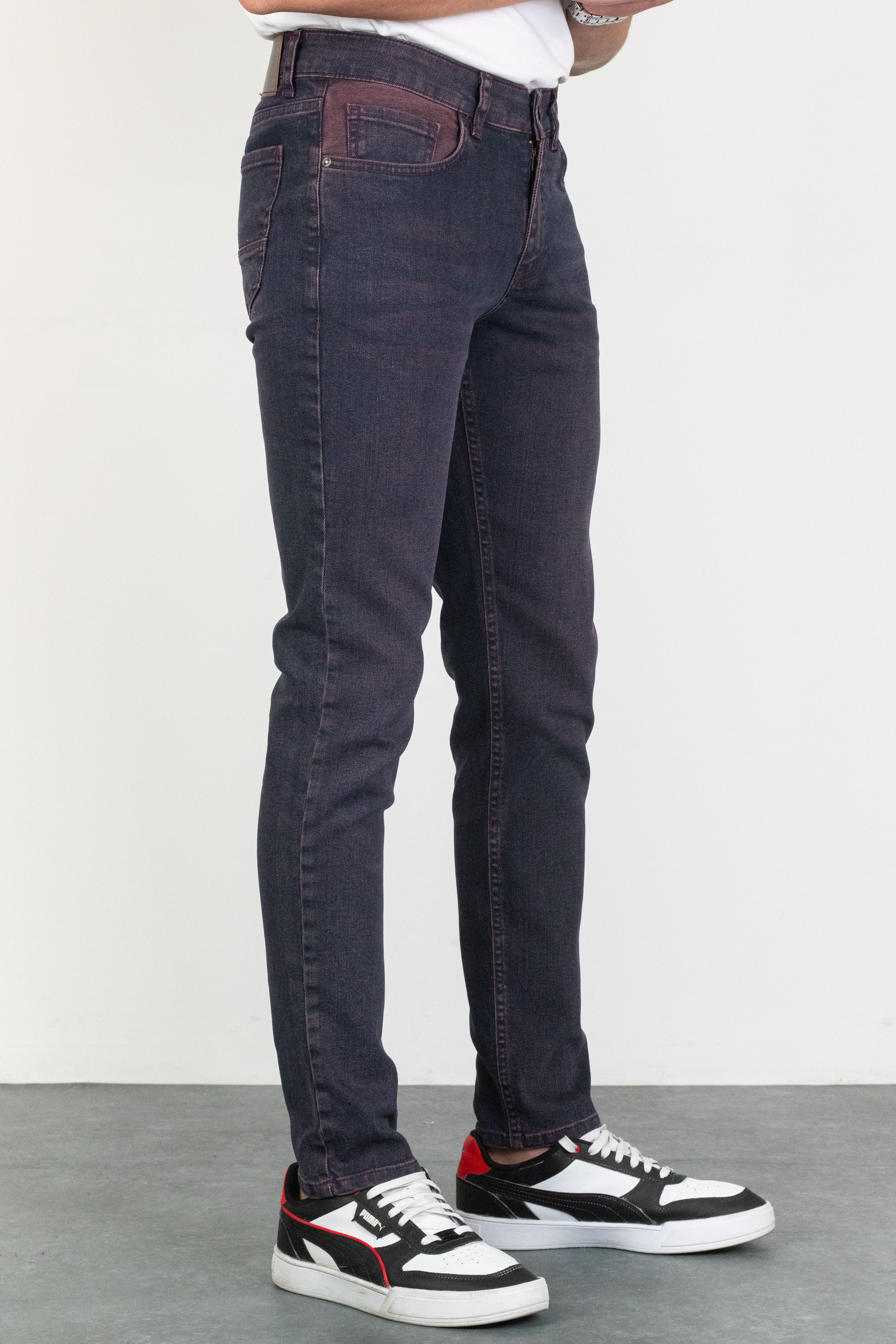 Erkek Açık Bordo Slim Fit Dar Kesim Esnek Likralı Denim Jeans Kot Pantolon ACIKVALBO