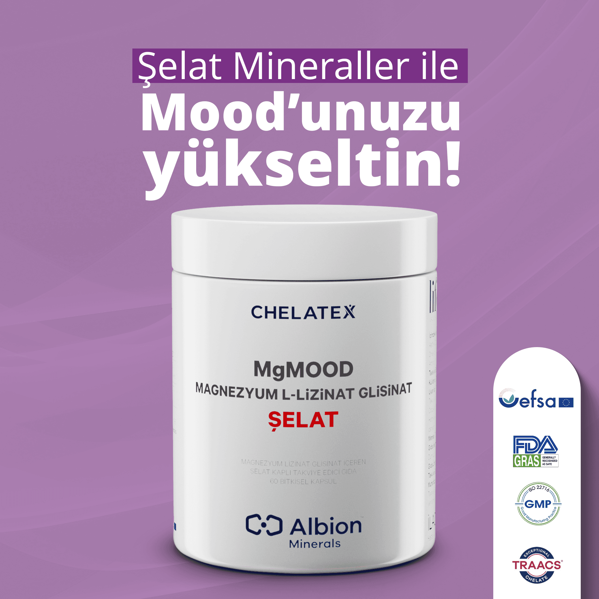 MgMood Magnezyum L-Lizinat Glisinat Şelat 60 Kapsül
