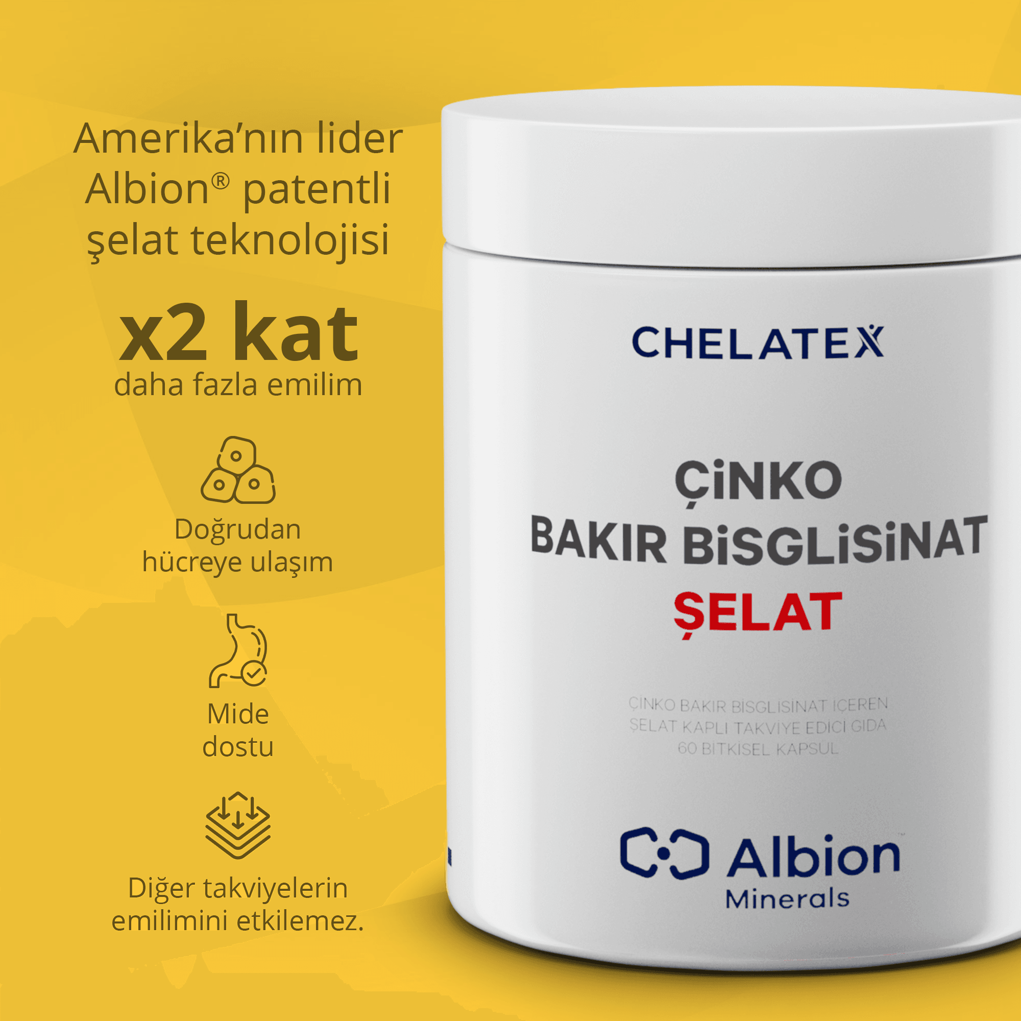 Çinko Bakır Bisglisinat Şelat 60 Tablet