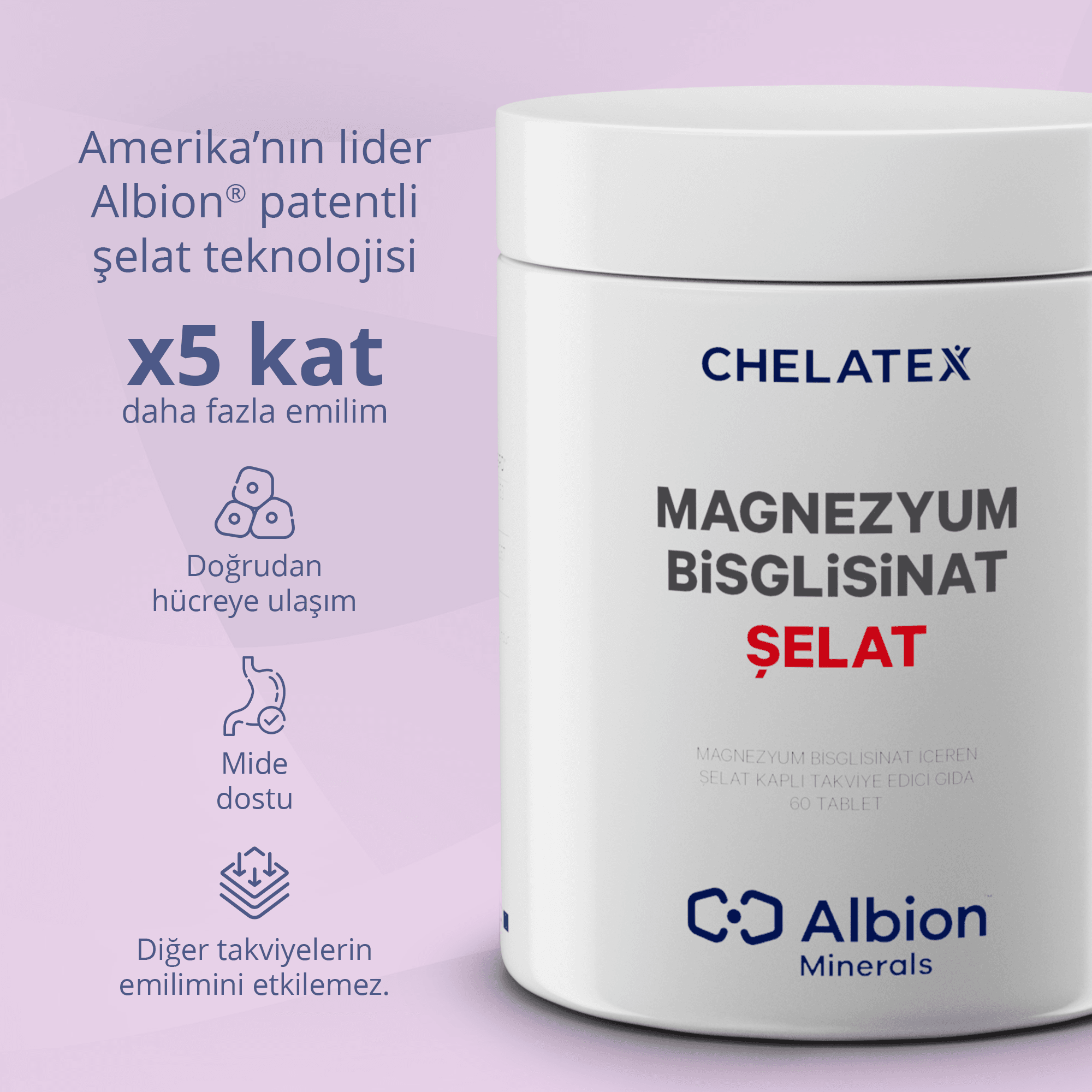 Magnezyum Bisglisinat Şelat 60 Tablet