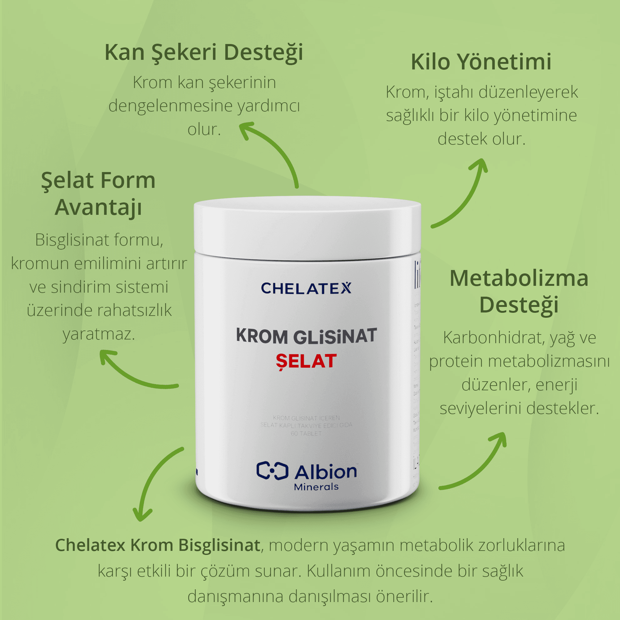Krom Glisinat 60 Tablet