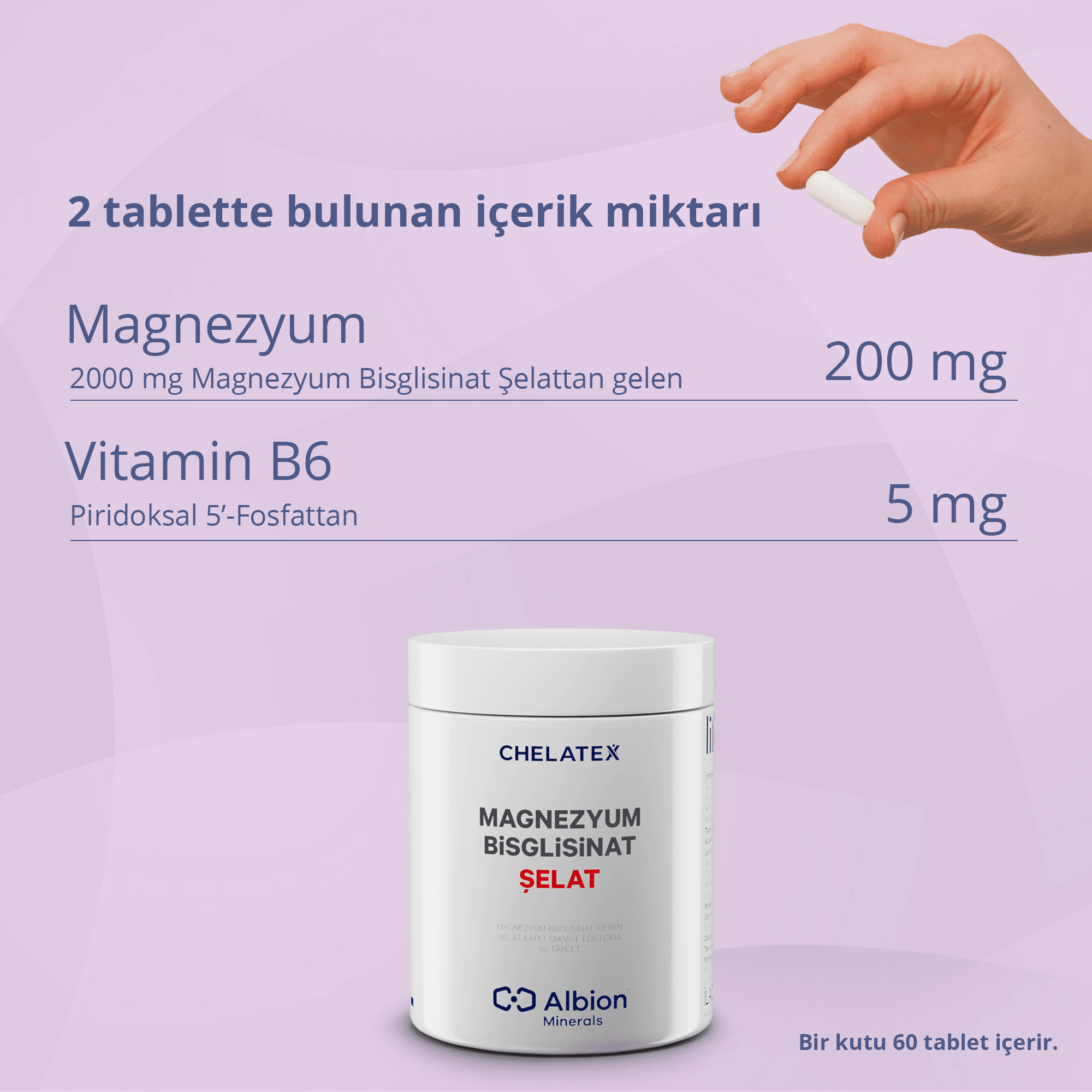 Magnezyum Bisglisinat Şelat 60 Tablet