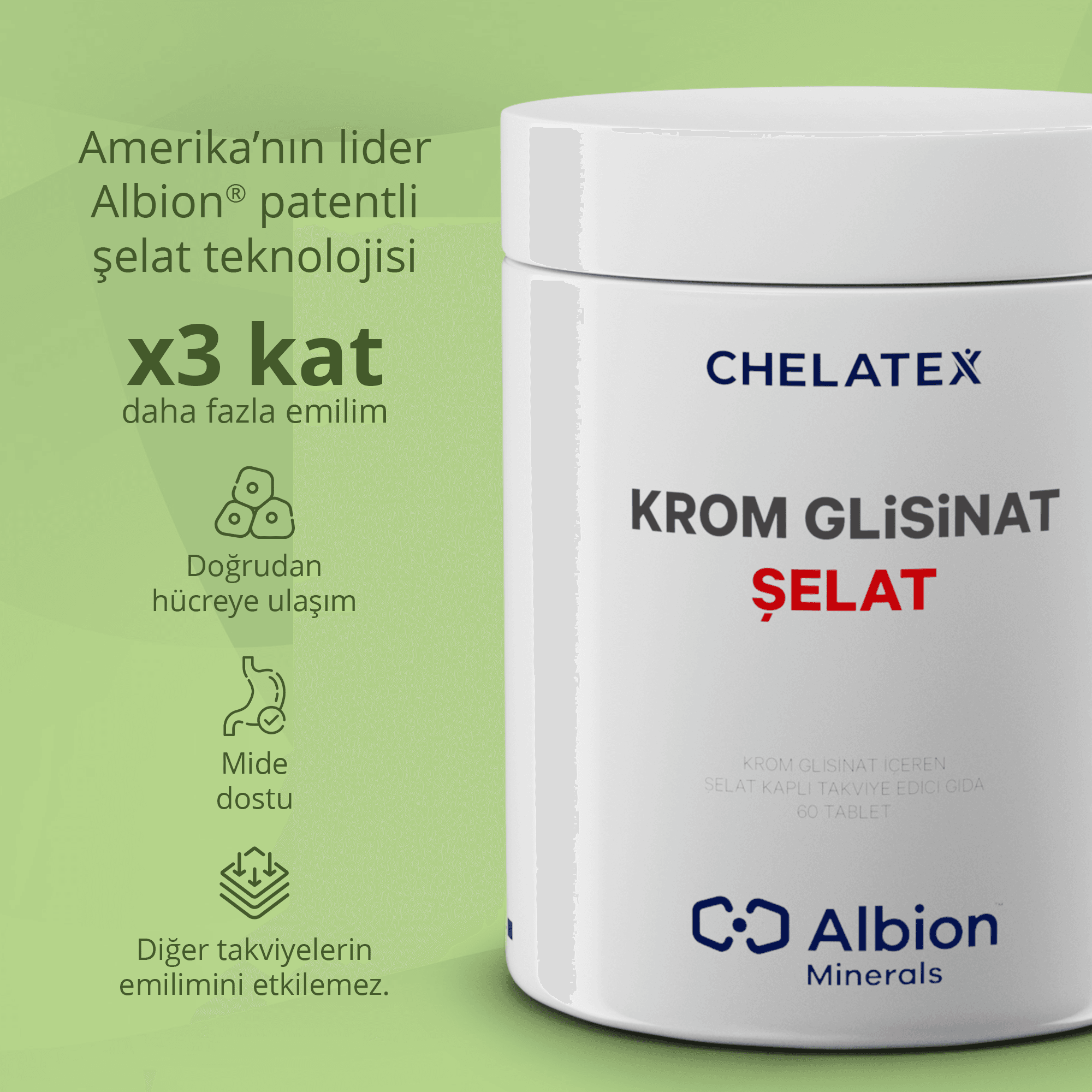 Krom Glisinat 60 Tablet