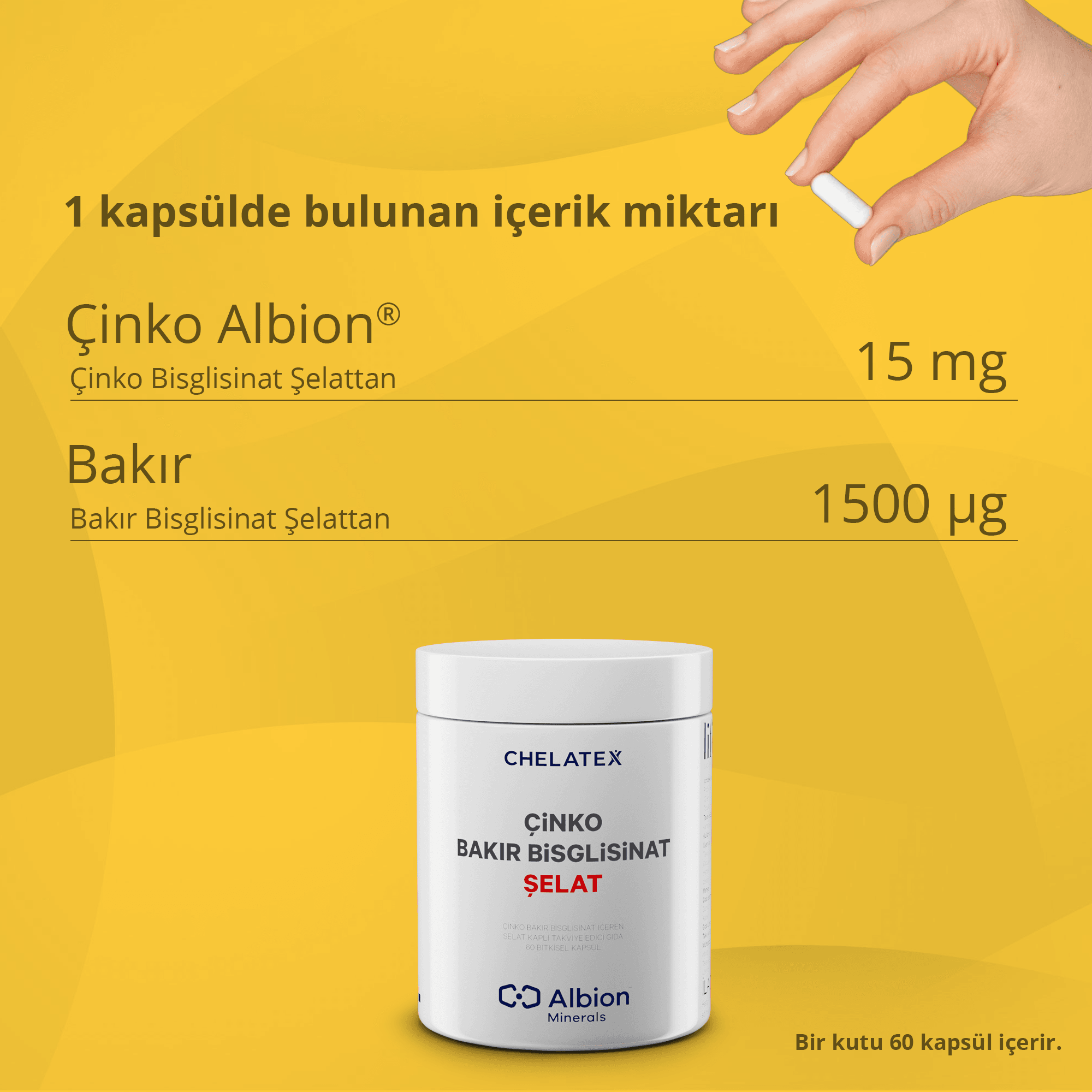 Çinko Bakır Bisglisinat Şelat 60 Tablet