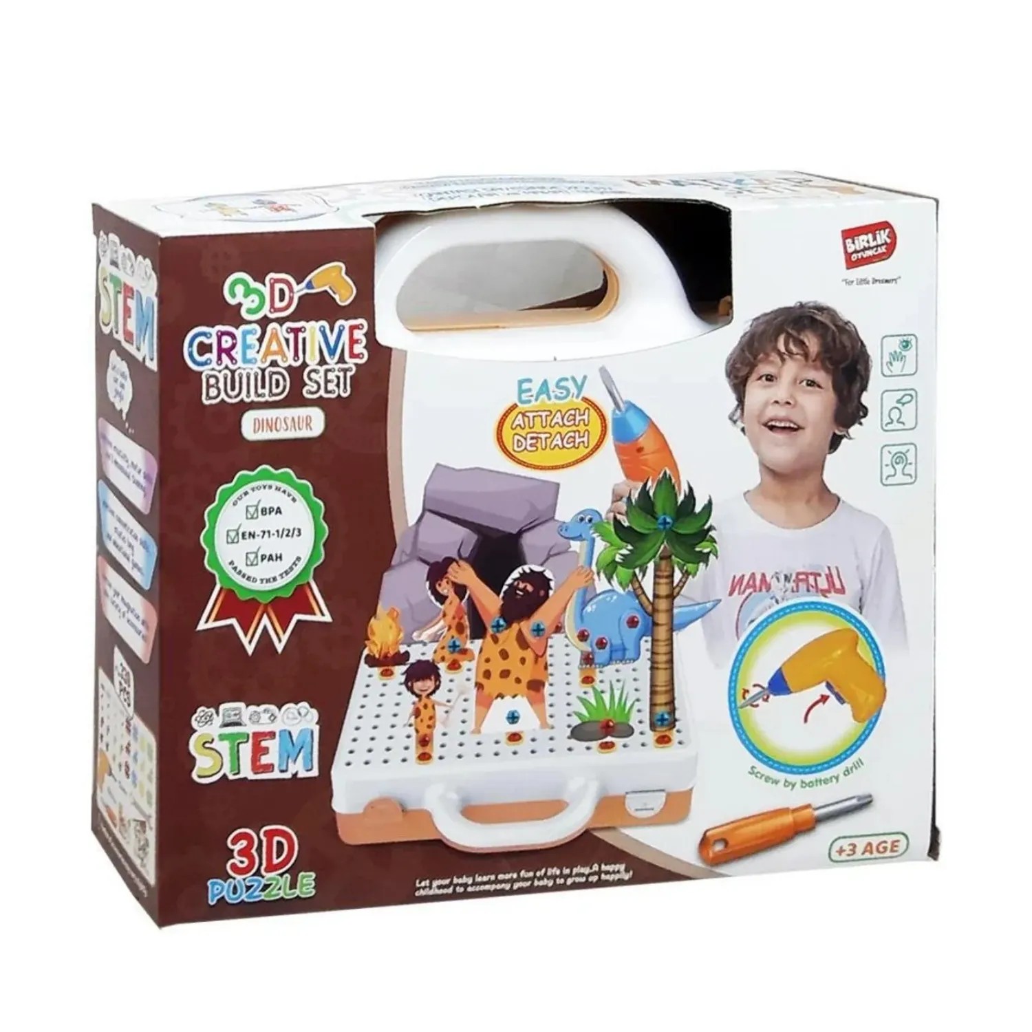 Birlik Oyuncak 3d Eğitici Matkap Seti Hayvanlar