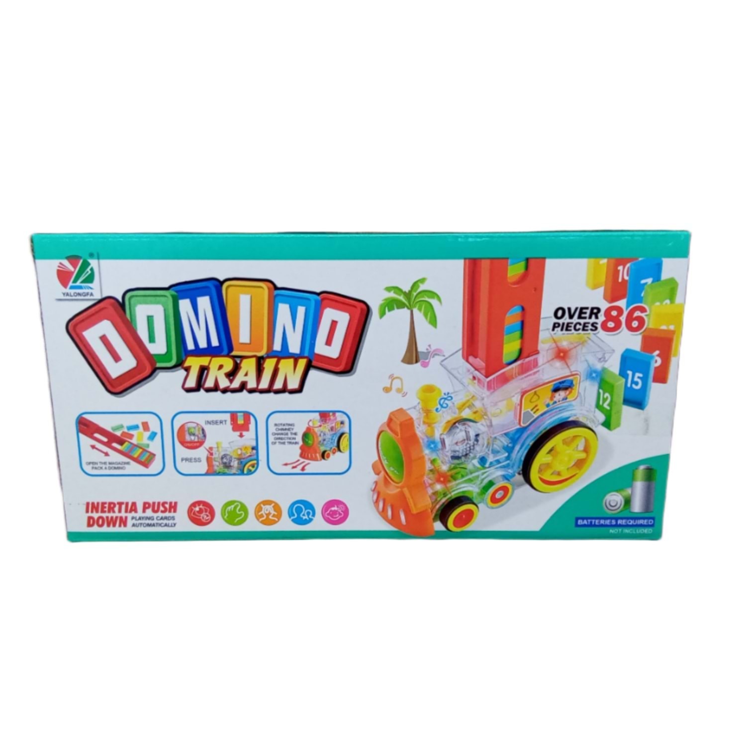 Pilli Dominolu Tren Kutulu 80 Parça Domino Taşı Dizen