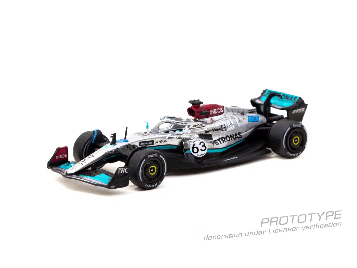 Tarmac Works 1/64 GLOBAL64 Mercedes-AMG F1 W13 E Performance Belgian Grand Prix 2022 George Russell