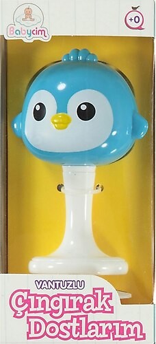 Babycim Vantuzlu Çıngırak Dostlarım Mavi Penguen - Panda