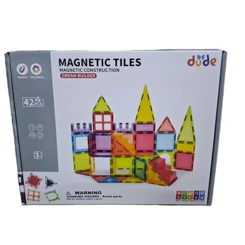 Dude 42 Parça Magnetic Tiles 42 Parça Manyetik Bloklar