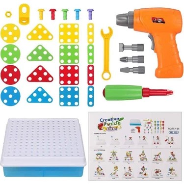 Birlik Oyuncak 3d Eğitici Matkap Seti Hayvanlar