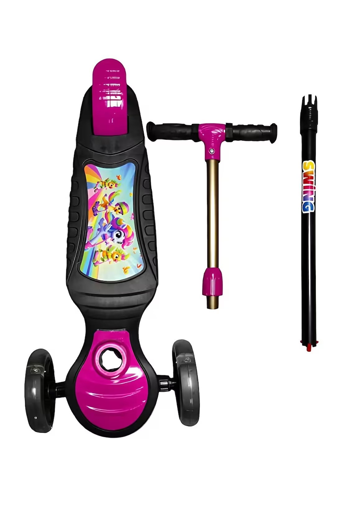 Swing Çekirdek Zeka Scooter Kutulu Işıklı Boy Ayarlanabilir +2 Yaş Scooter