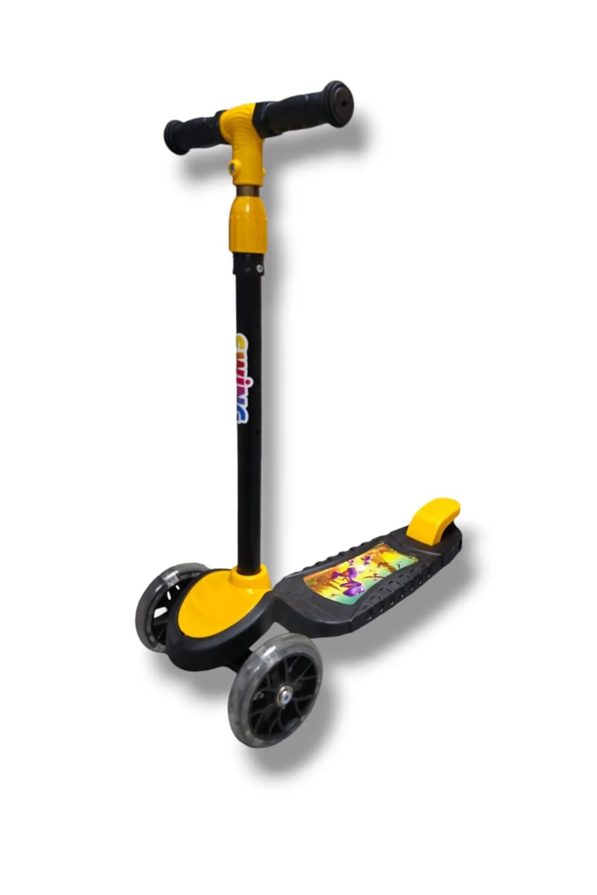 Swing Çekirdek Zeka Scooter Kutulu Işıklı Boy Ayarlanabilir +2 Yaş Scooter