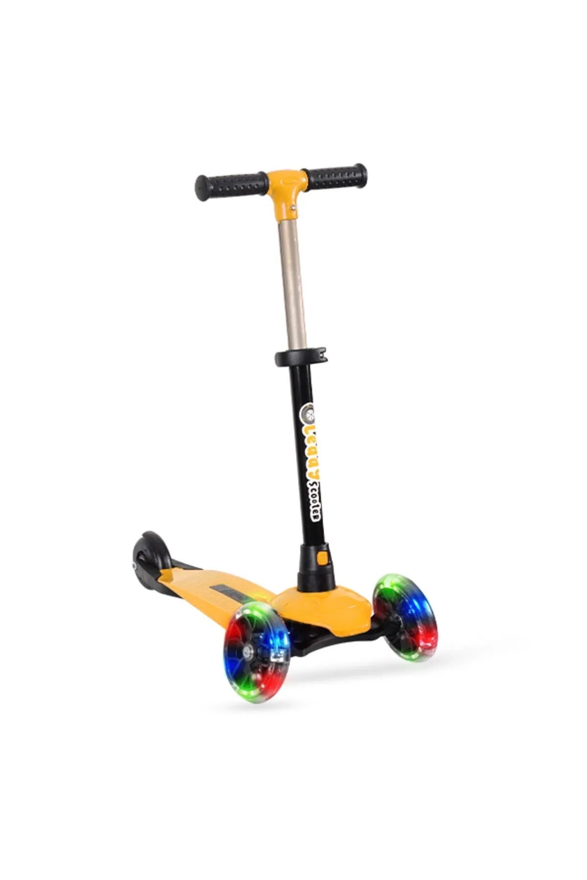 Leddy Scooter Silikon Tekerlekli Işıklı Scooter +2 Yaş Üzeri Kutulu Scooter