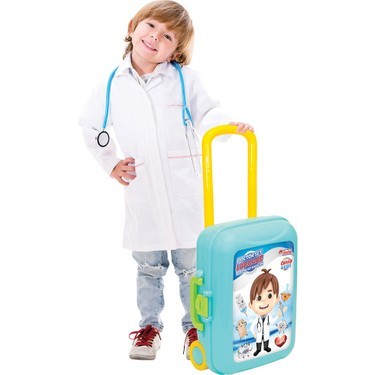 Dede Oyuncak Çantalı Çek Çekli Doktor Seti Doktor Set Bavulum
