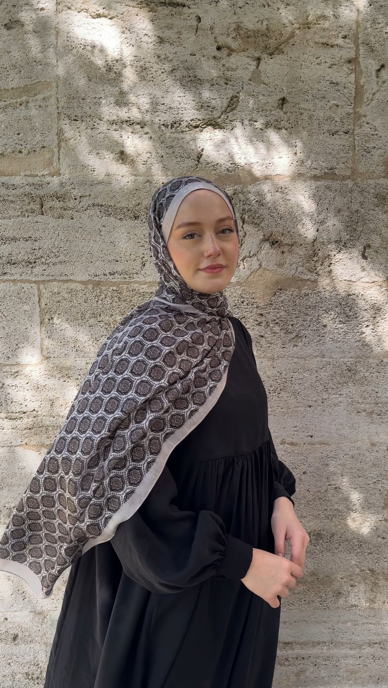Etnik Desenli Şal - BEJ
