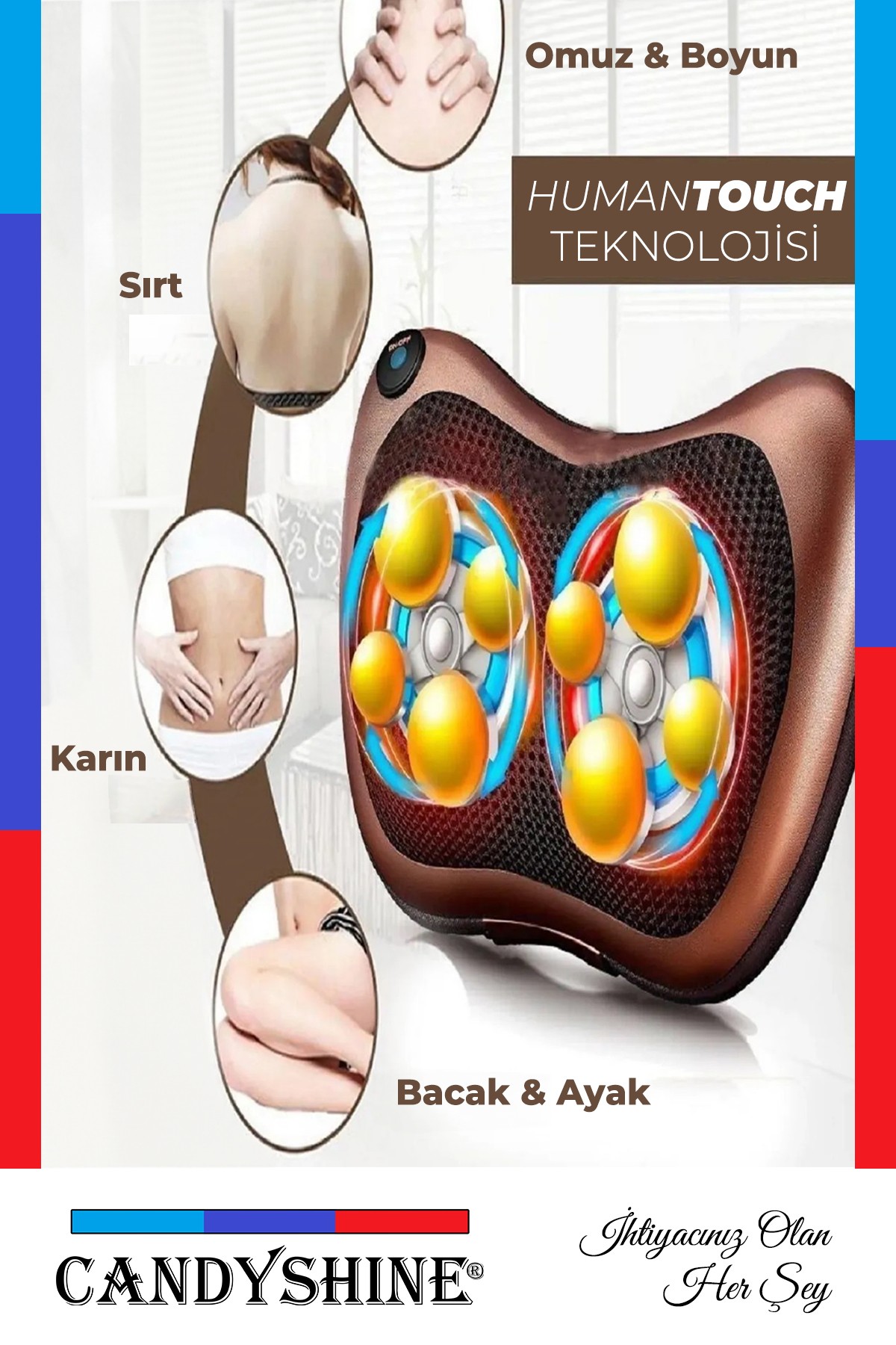 8 Toplu Çok Amaçlı Ovmalı Masaj Yastığı