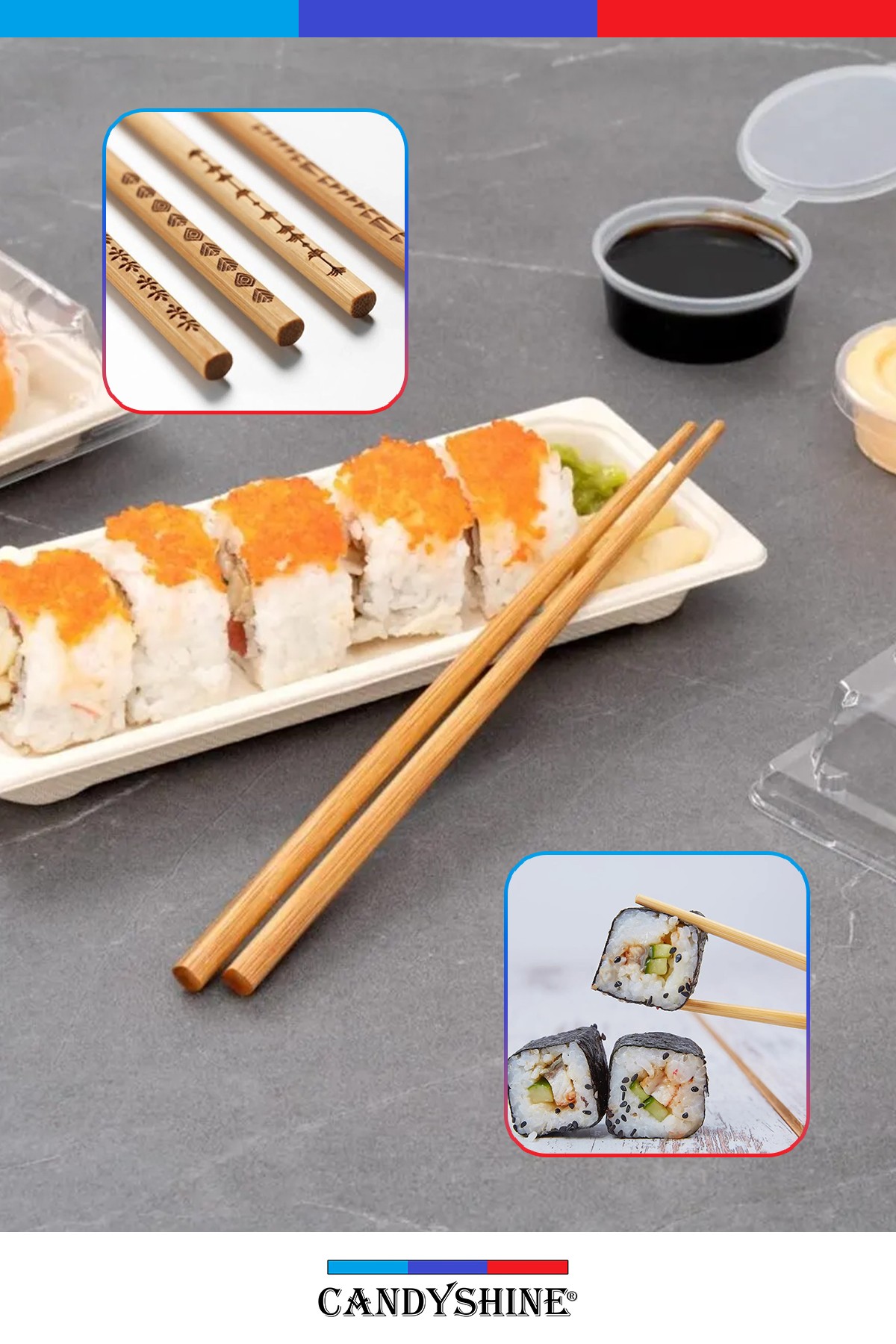 10 Adet Yıkanabilir Bambu Chopstick