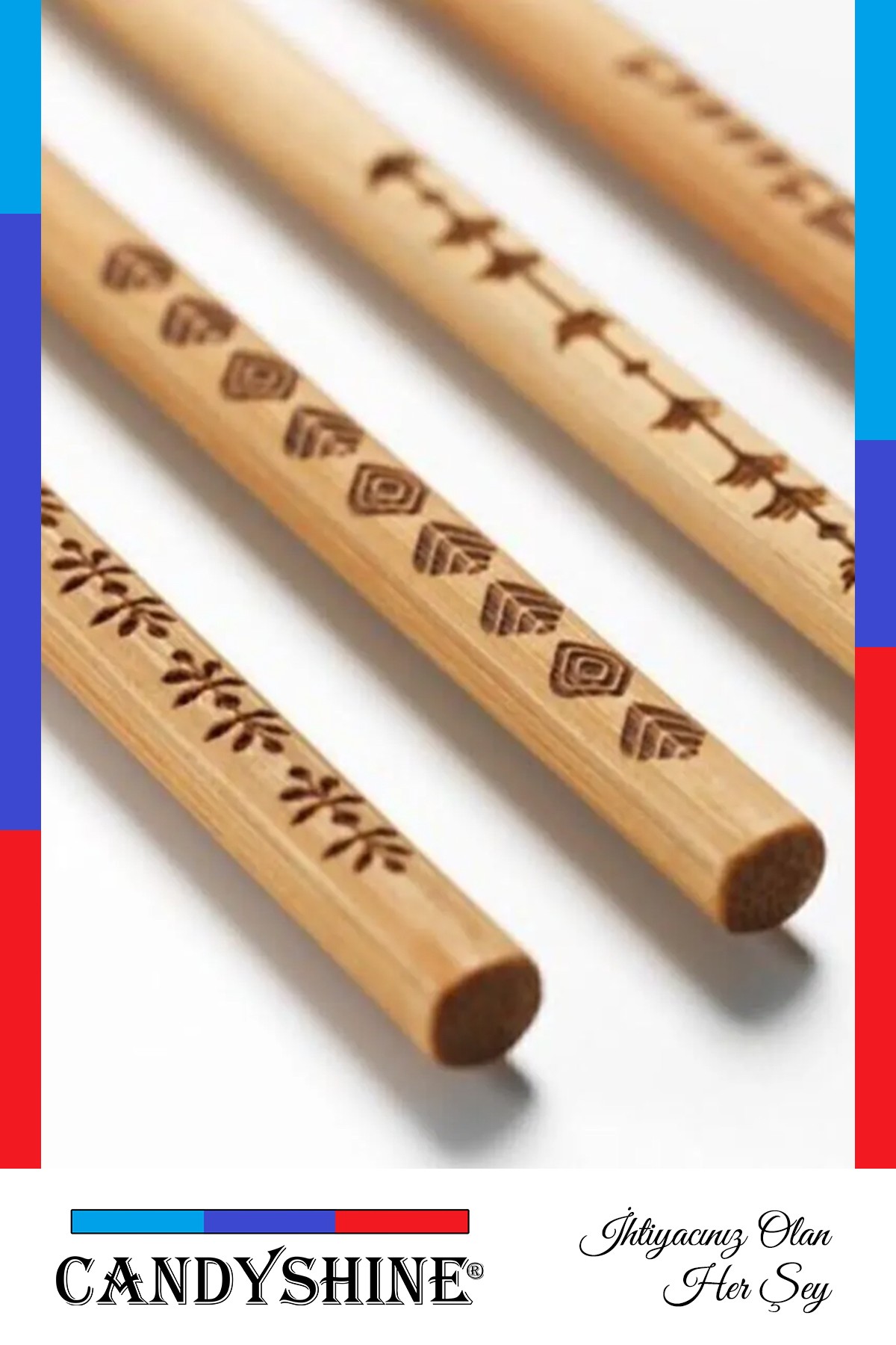 10 Adet Yıkanabilir Bambu Chopstick