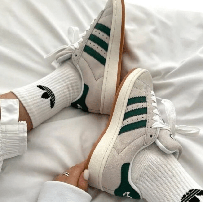 Adidas Campus 00s Crystal White Dark Green