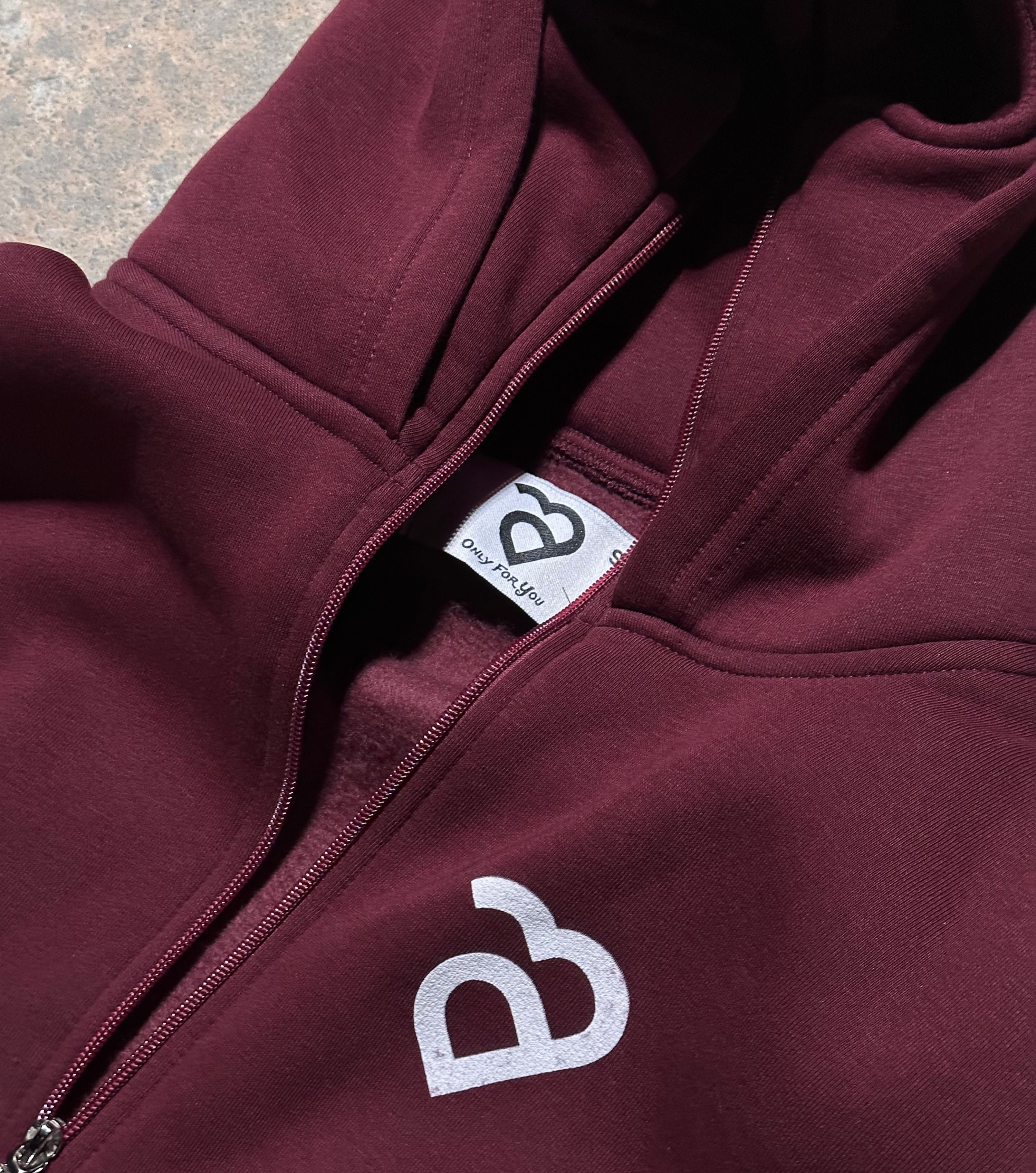 Alove Zip Hoodie Bordo