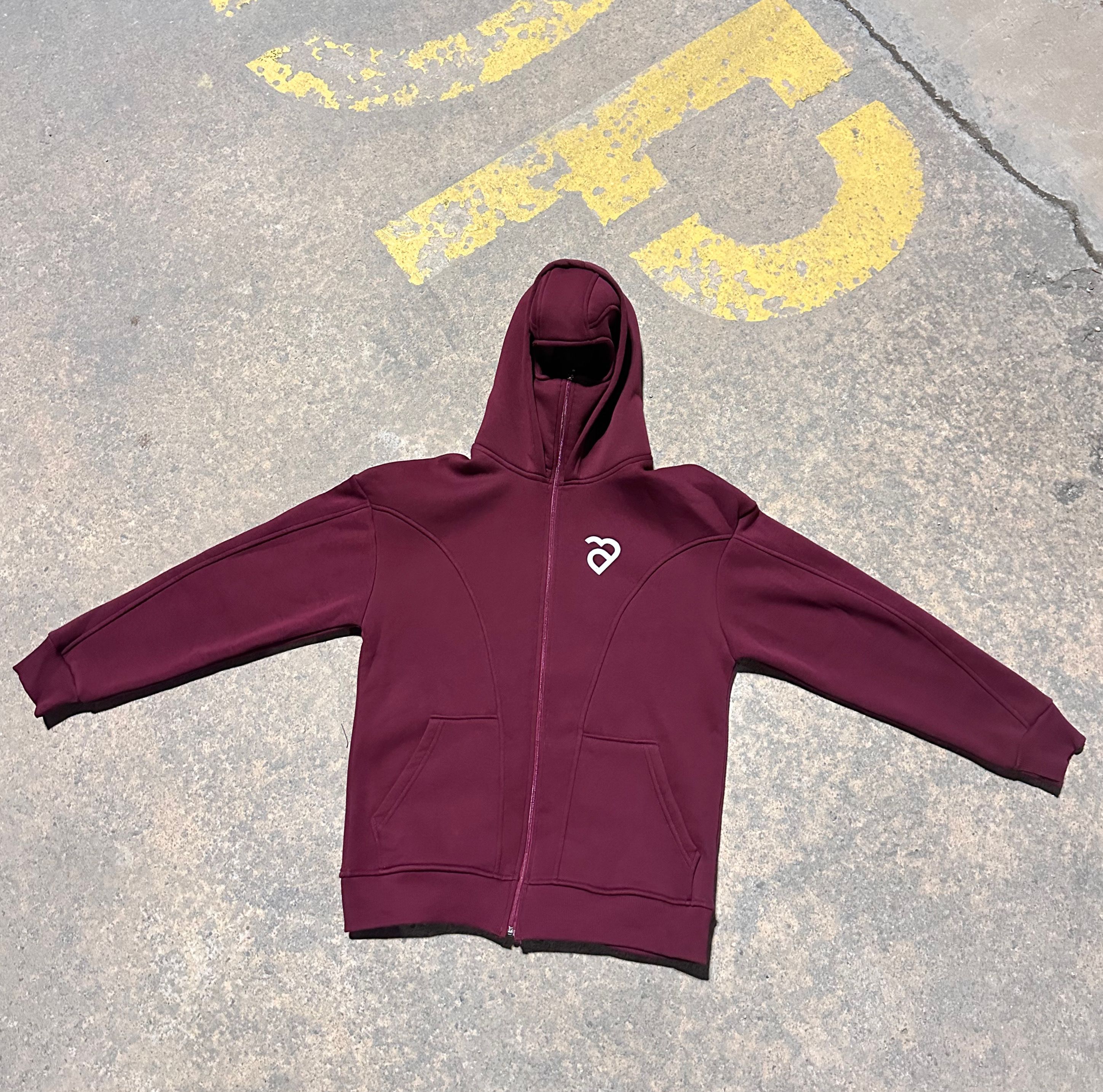 Alove Zip Hoodie Bordo