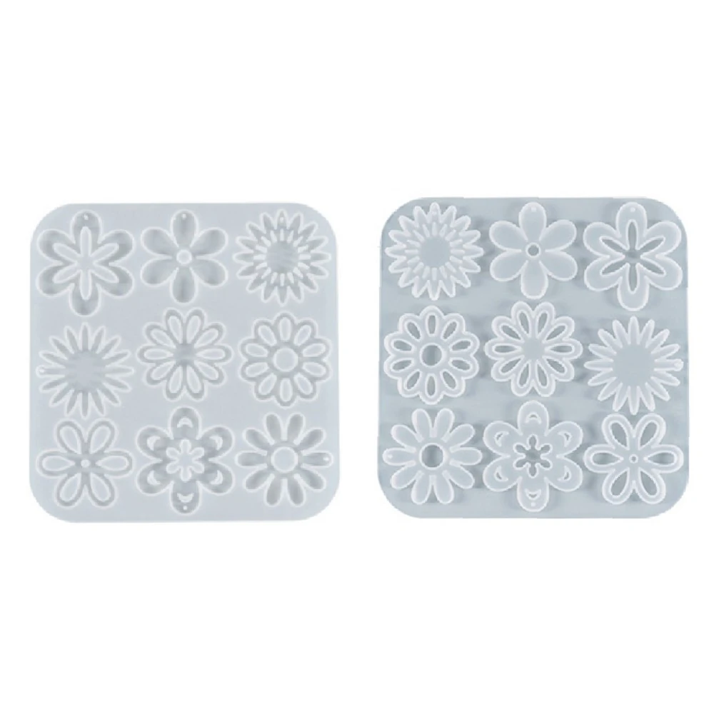 Epoksi Silikon Kalıp Çoklu Çiçek Figürleri Kolye Küpe Kalıbı 9 Lu