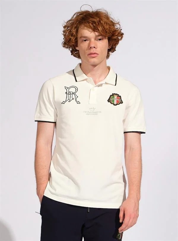 Ruck & Maul Erkek Polo T-Shirt 24886-4202 Cloud Dancer