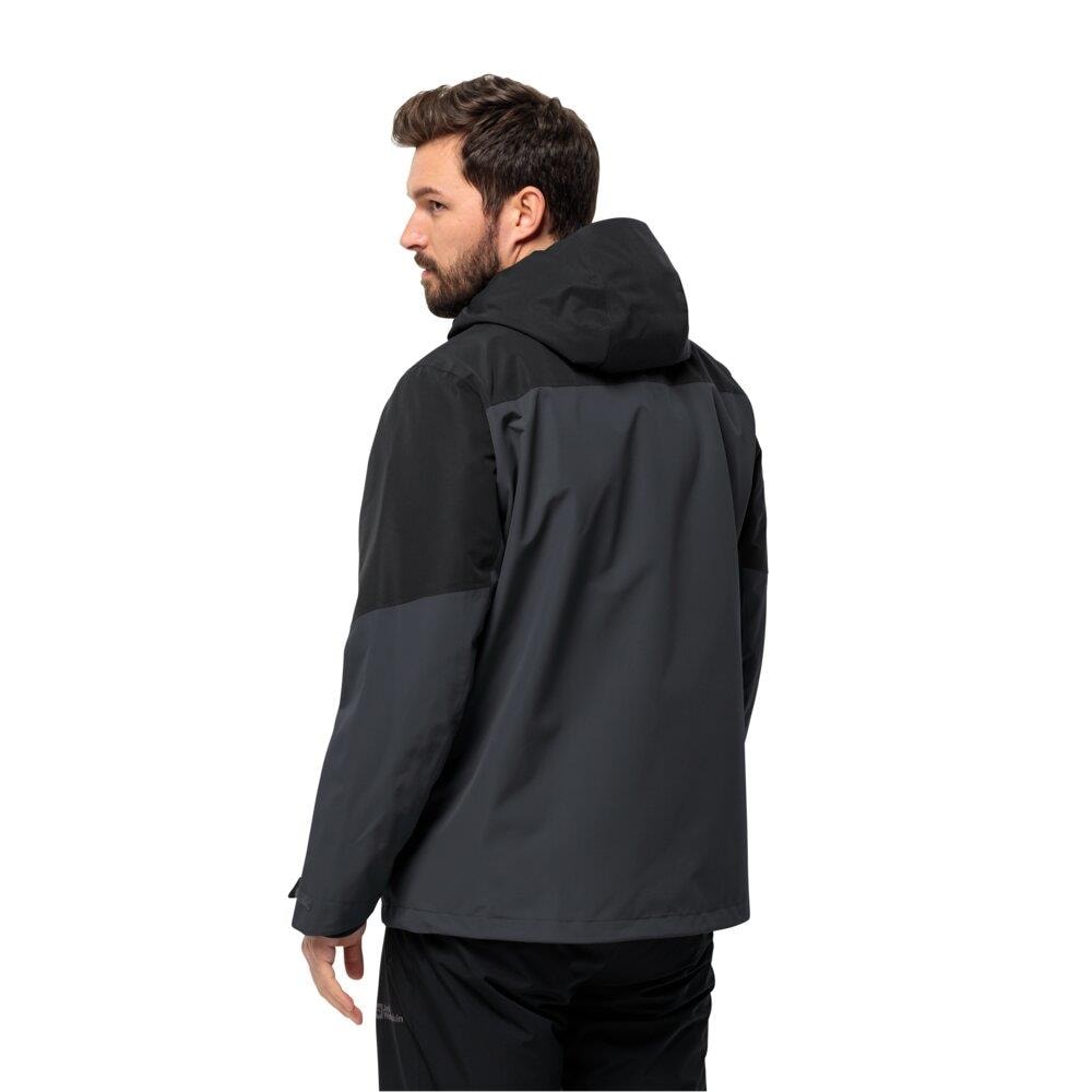 Jack Wolfskin Glaabach 3IN1 JKT M Erkek Outdoor Mont 1115291-6001 Black
