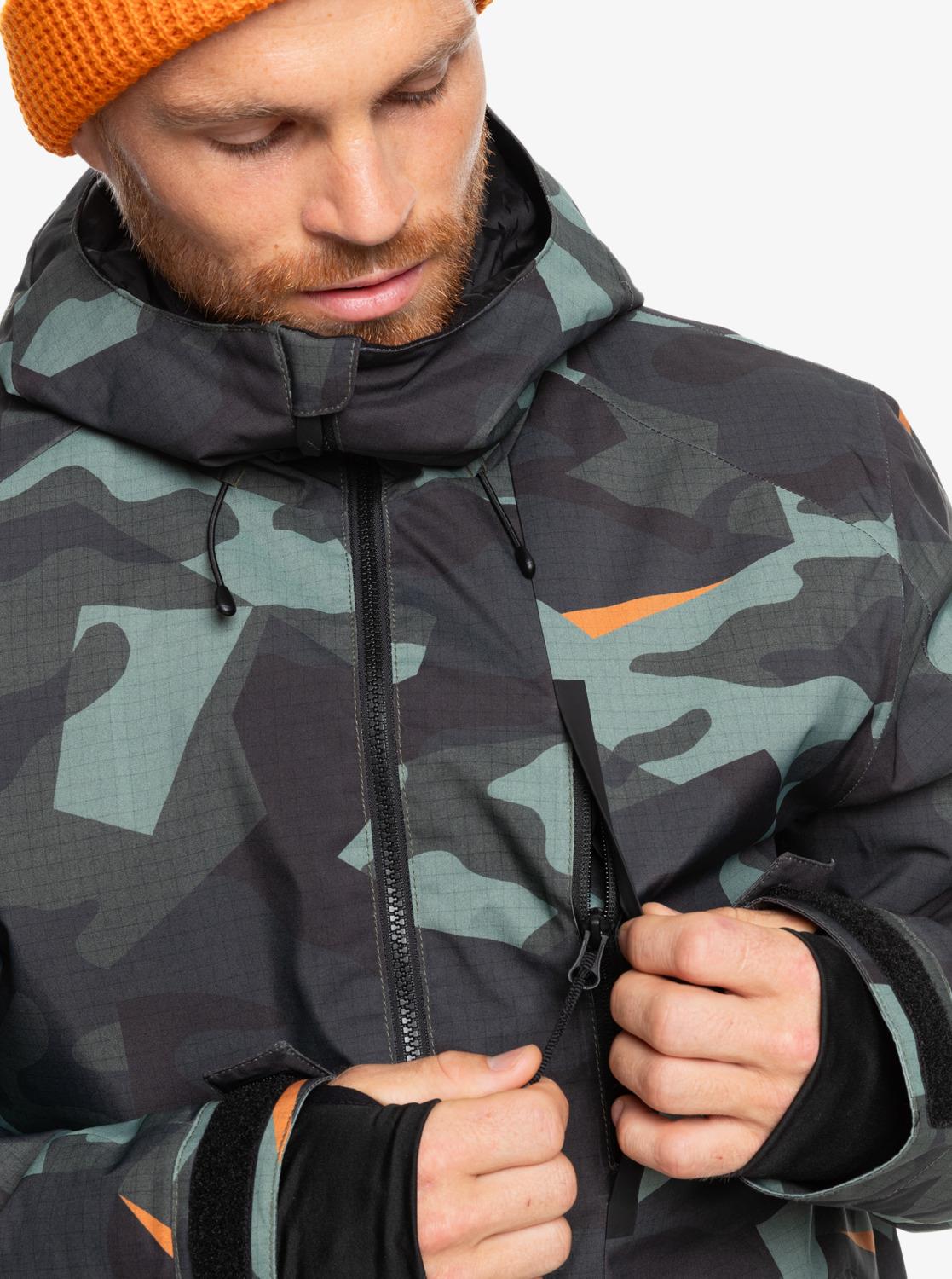 Quiksilver Mission Printed JK Snowboard Ceketi EQYTJ03479-GLW8 Puzzle Camo Sea Spray