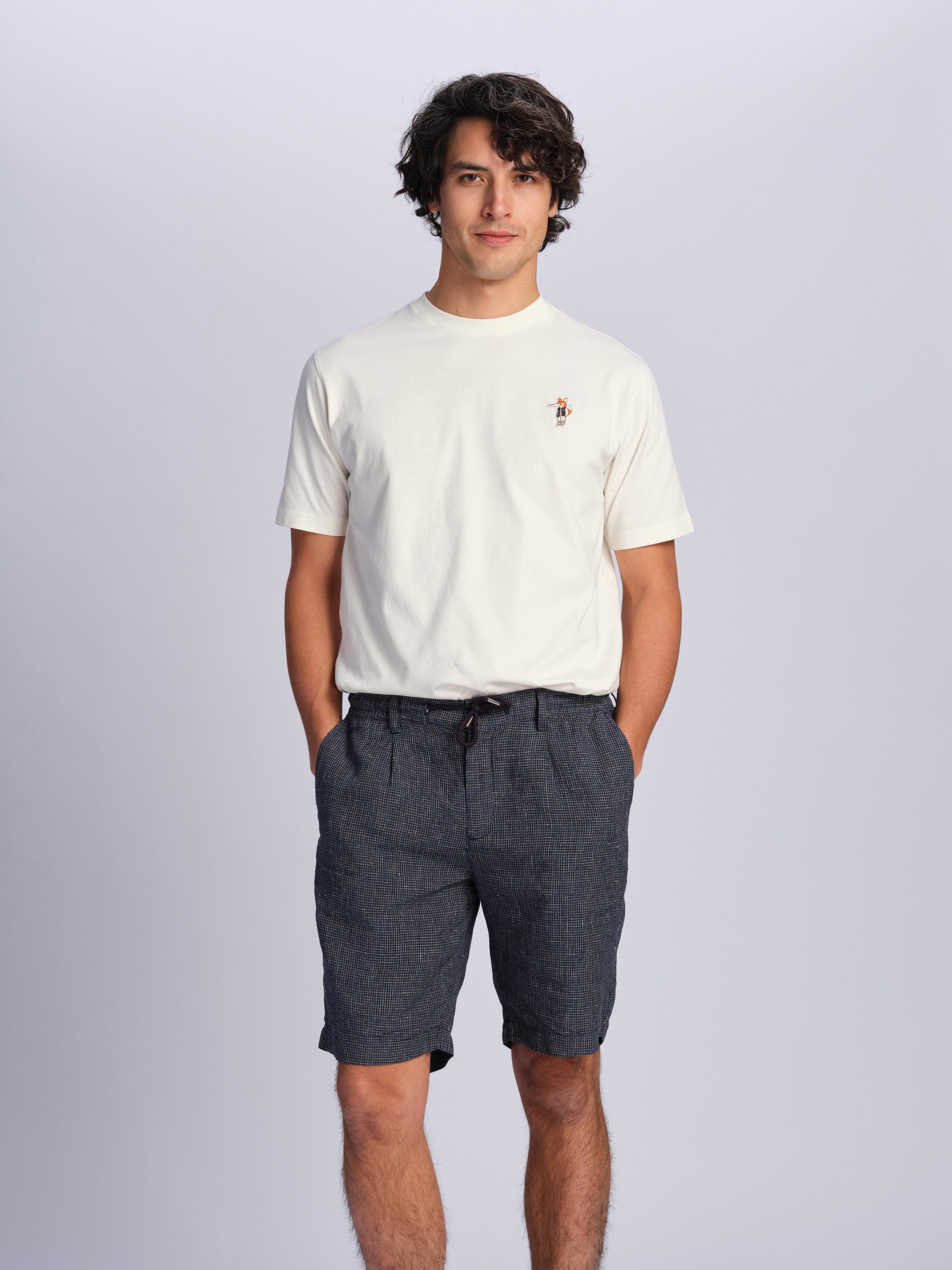 Ruck & Maul Erkek Keten Şort 25456-166 Navy Blue