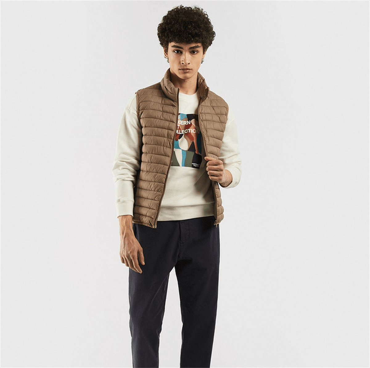 BENETTON ERKEK ECO-RECYLE DOLGULU PUFA YELEK