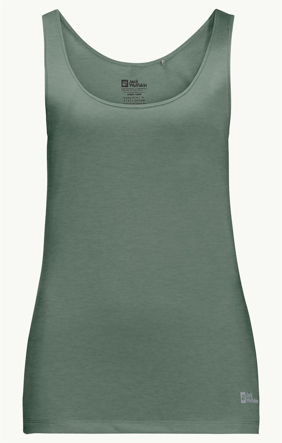 Jack Wolfskin Pack & Go Tank Kadın Atlet 1807283-4151 Picnic Green