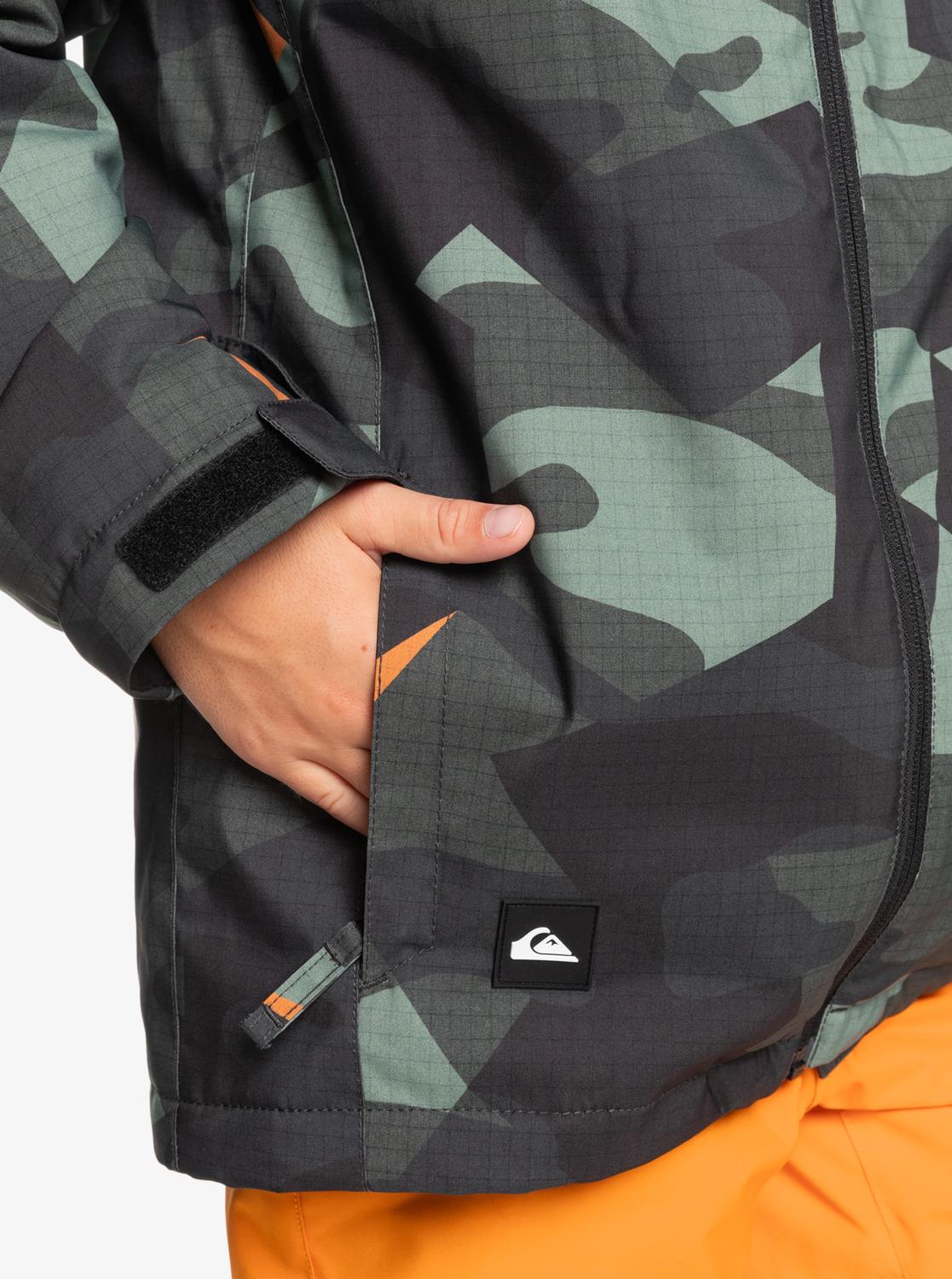 Quiksilver Mission Printed Youth JK Çocuk Snowboard Ceketi EQBTJ03199-GLW8 Puzzle Camo Sea Spray