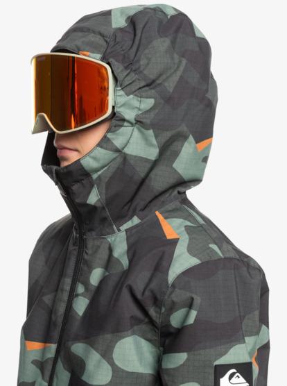 Quiksilver Mission Printed Youth JK Çocuk Snowboard Ceketi EQBTJ03199-GLW8 Puzzle Camo Sea Spray