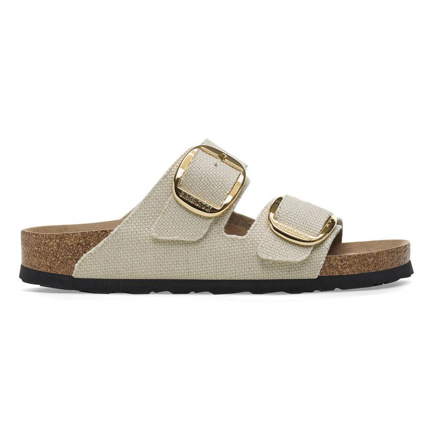 Birkenstock Arizona Big Buckle Tex Rough Canvas Vegan Unisex Terlik 1026726-Eggshell