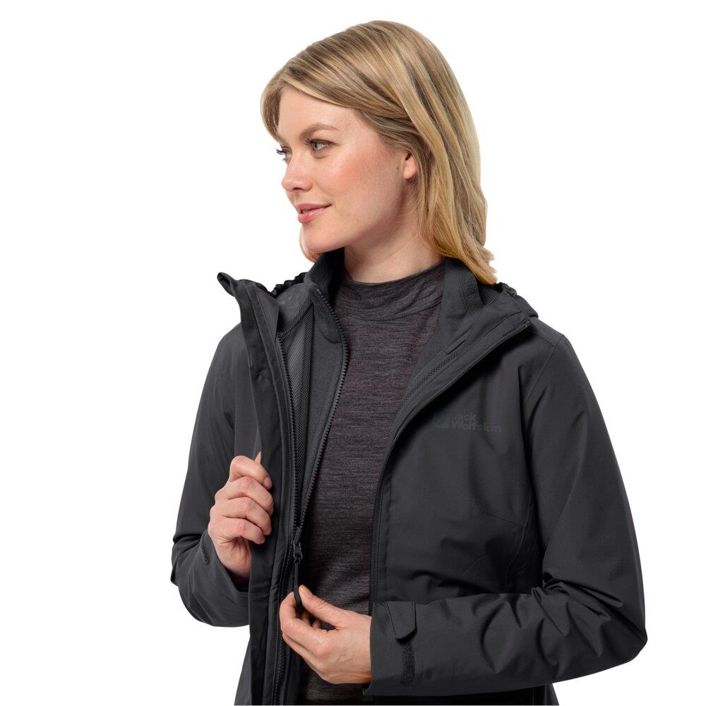 Jack Wolfskin Moonrise 3IN1 JKT W Kadın Outdoor Ceket 1115621-6000 Black