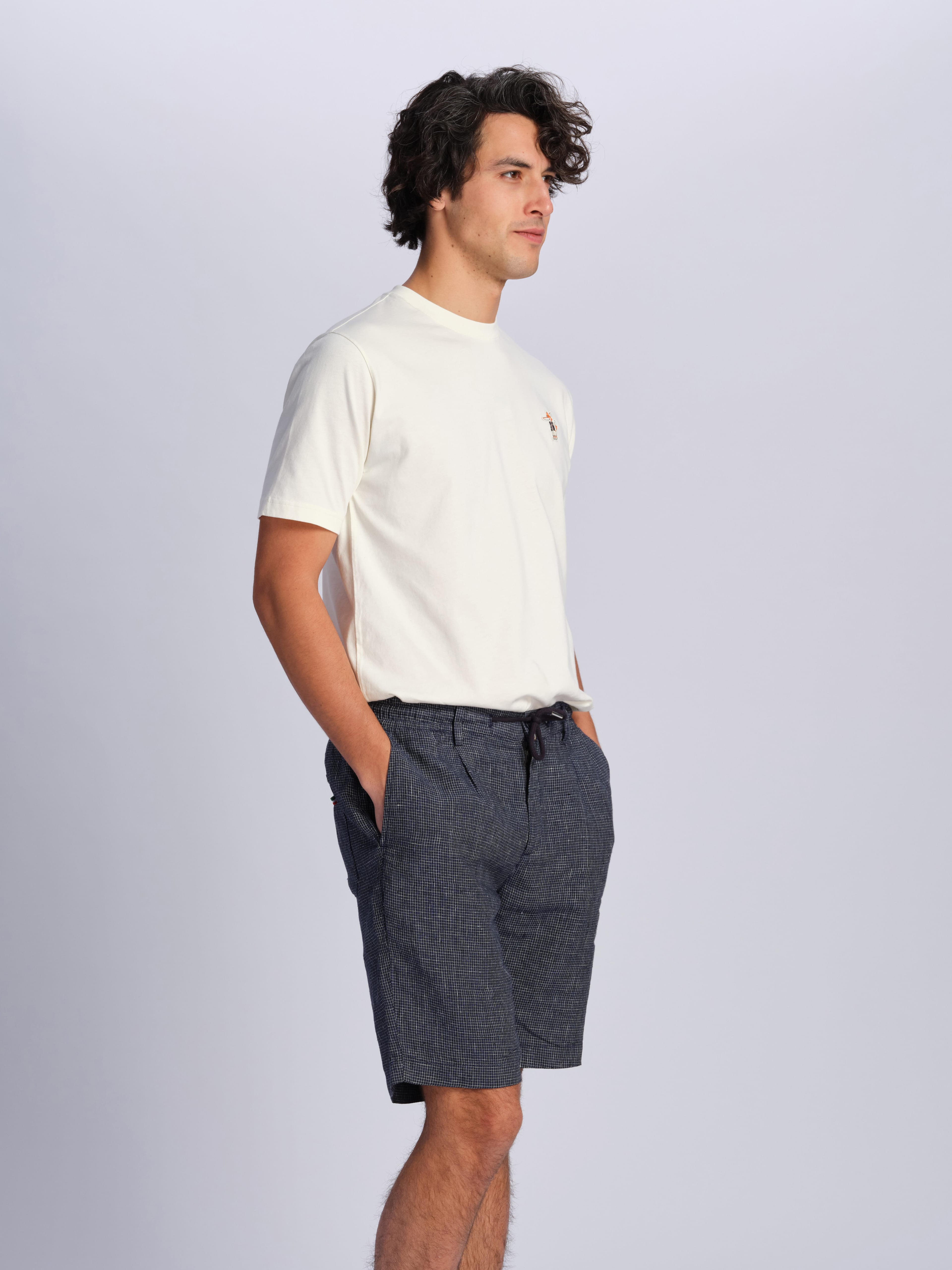 Ruck & Maul Erkek Keten Şort 25456-166 Navy Blue