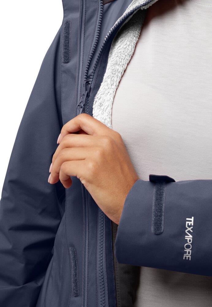 Jack Wolfskin Rotwand 3IN1 JKT W Kadın Outdoor Ceket A60333-1388 Graphite