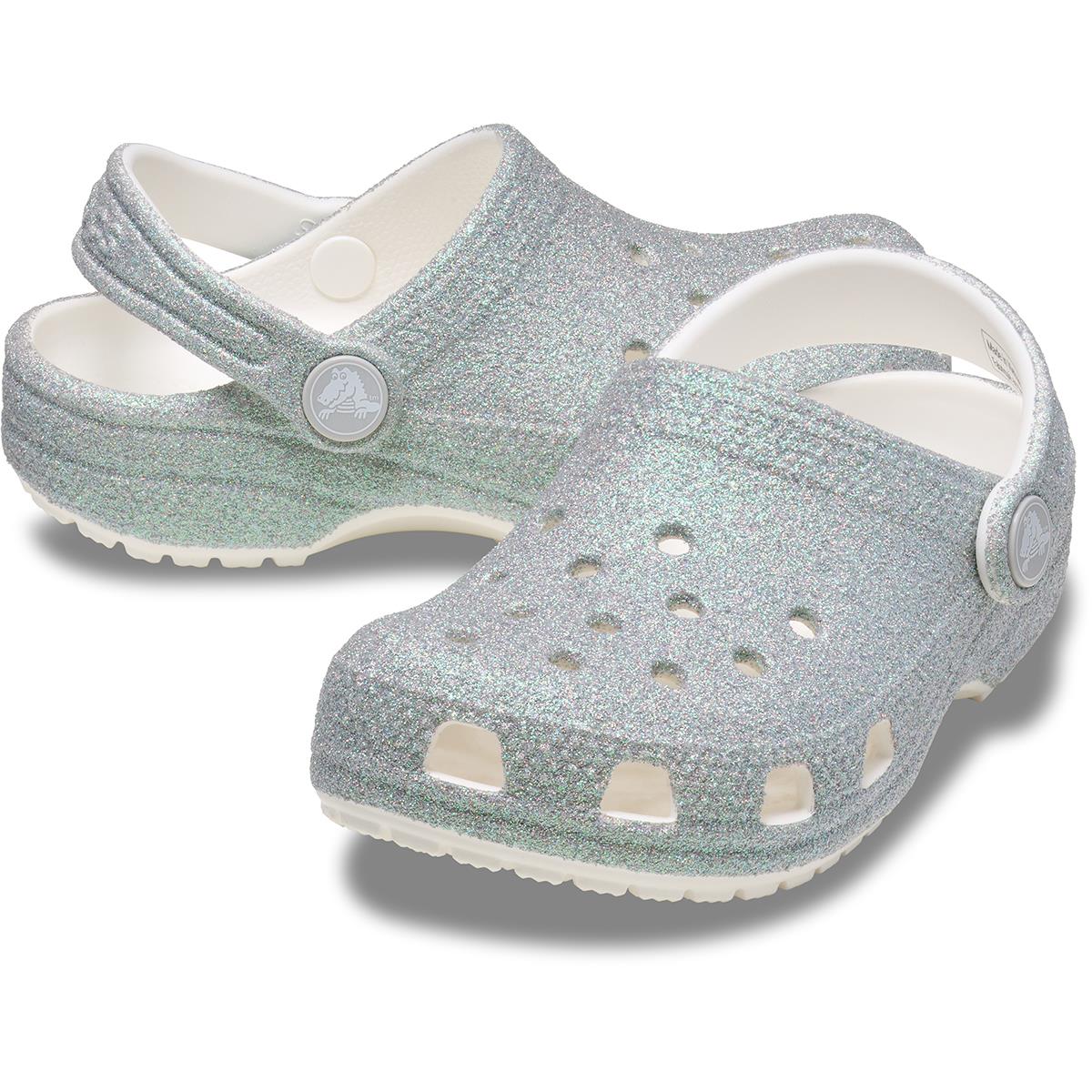 Crocs Classic Iridescent Glitter Classic Clog Çocuk Terlik 210986-100 White