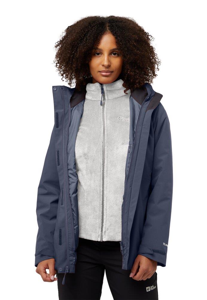 Jack Wolfskin Rotwand 3IN1 JKT W Kadın Outdoor Ceket A60333-1388 Graphite