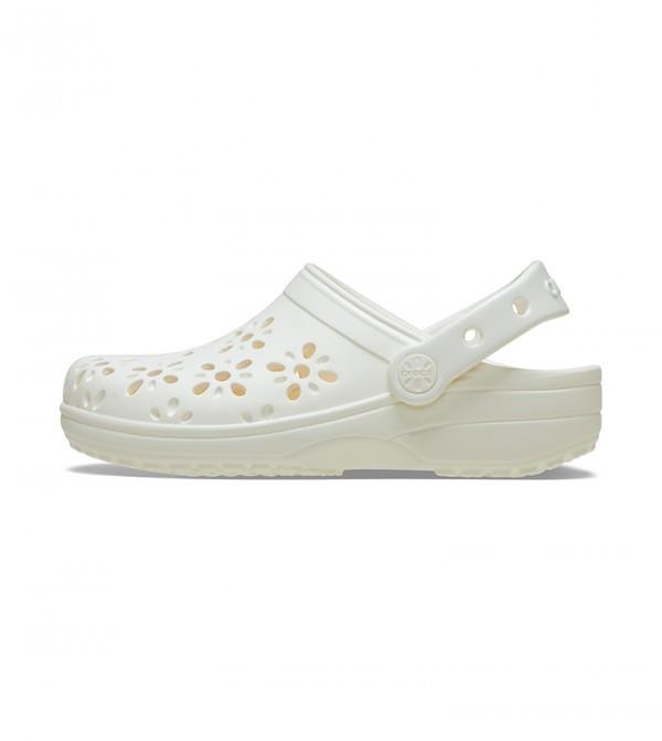 Crocs Classic Floral Cut Out Clog Bebek Terlik 210944-0WV Chalk