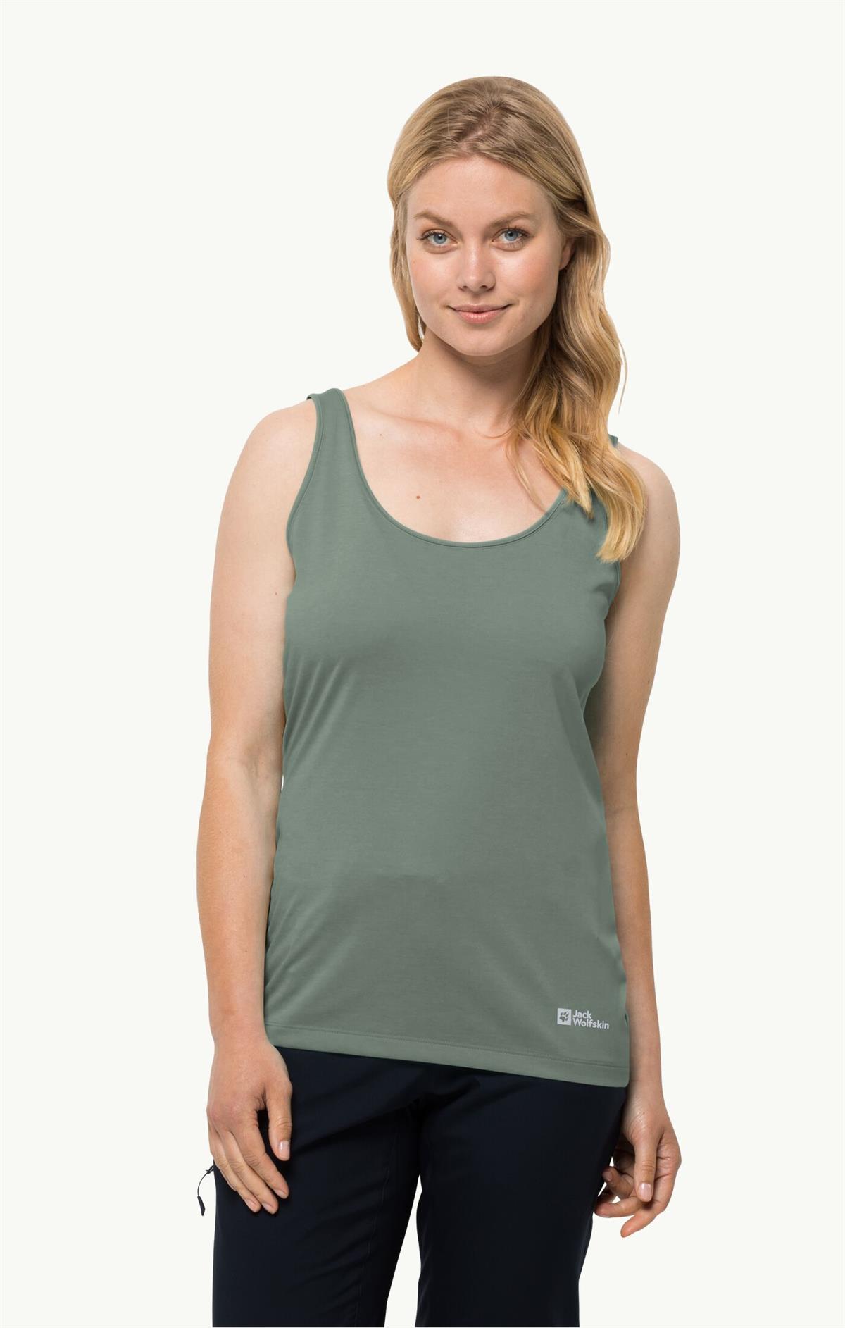 Jack Wolfskin Pack & Go Tank Kadın Atlet 1807283-4151 Picnic Green