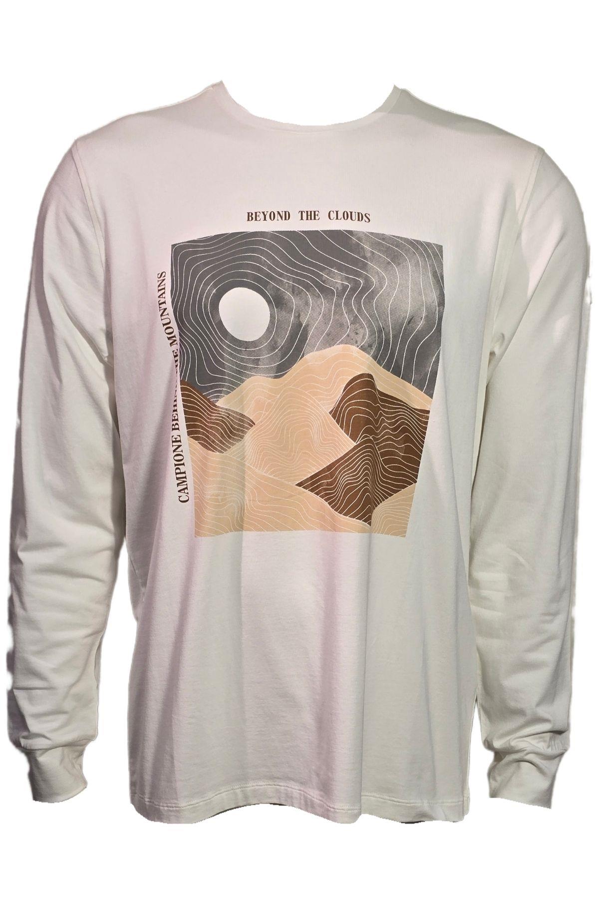 Campione 3099309 Erkek Sweatshirt Off White