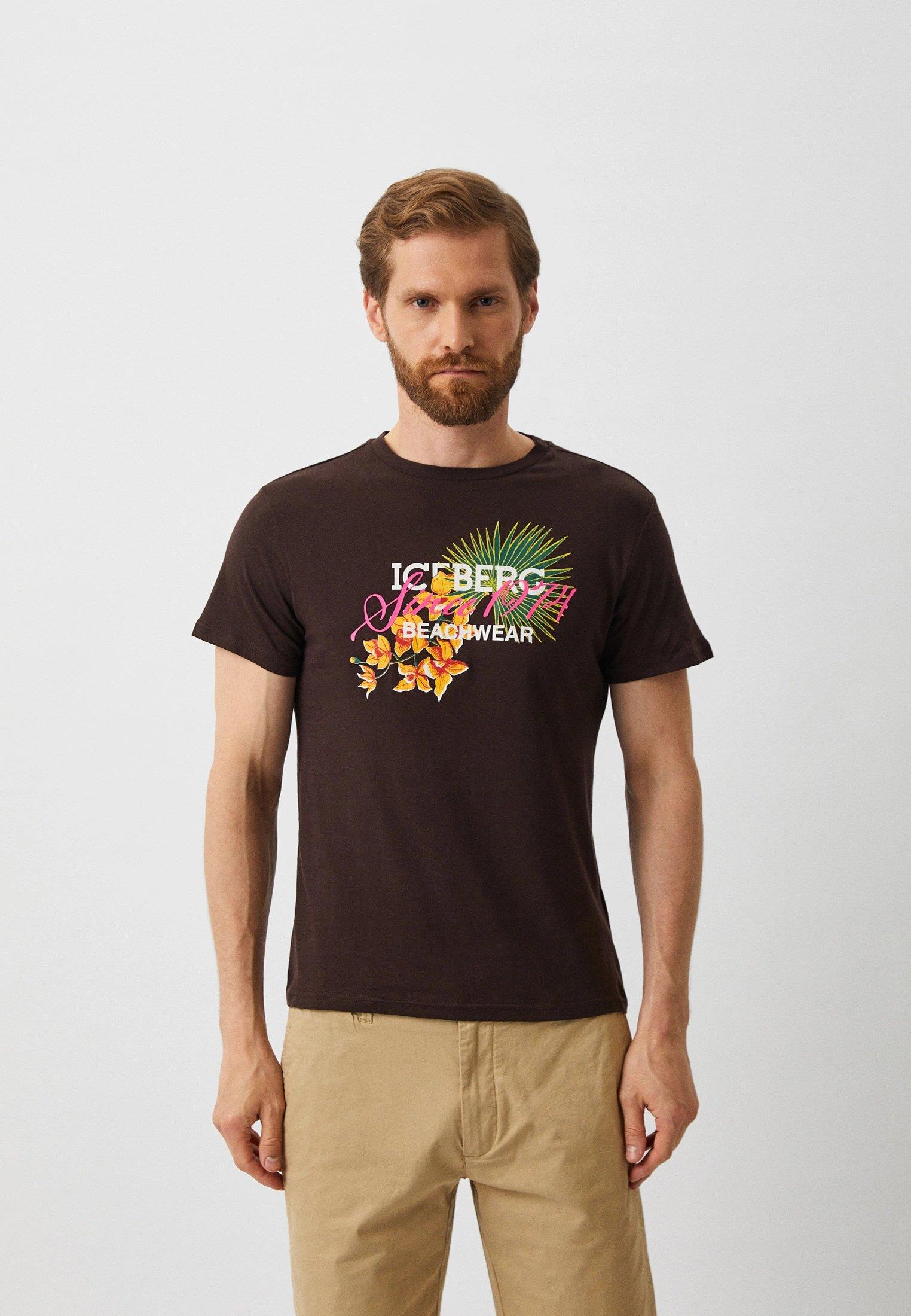 Iceberg ICE3MTS02 Flower T-Shirt Brown
