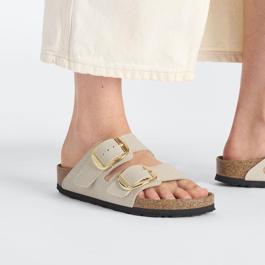 Birkenstock Arizona Big Buckle Tex Rough Canvas Vegan Unisex Terlik 1026726-Eggshell