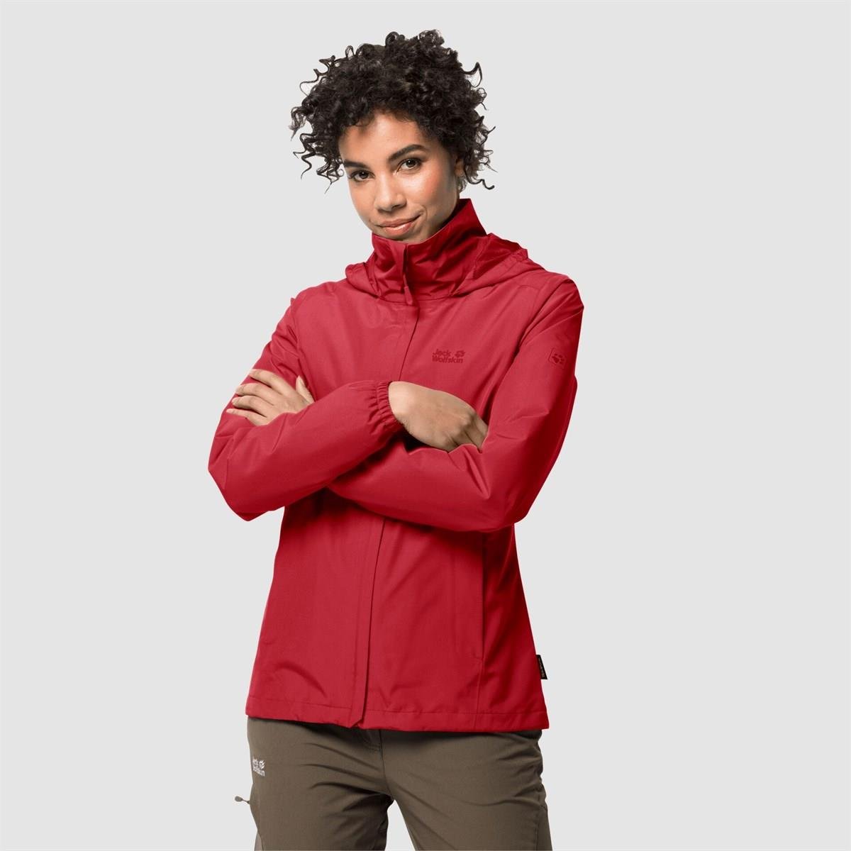 Jack Wolfskin Stormy Point 2L JKT Kadın Ceket 1111202-2178 Bright Scarlet