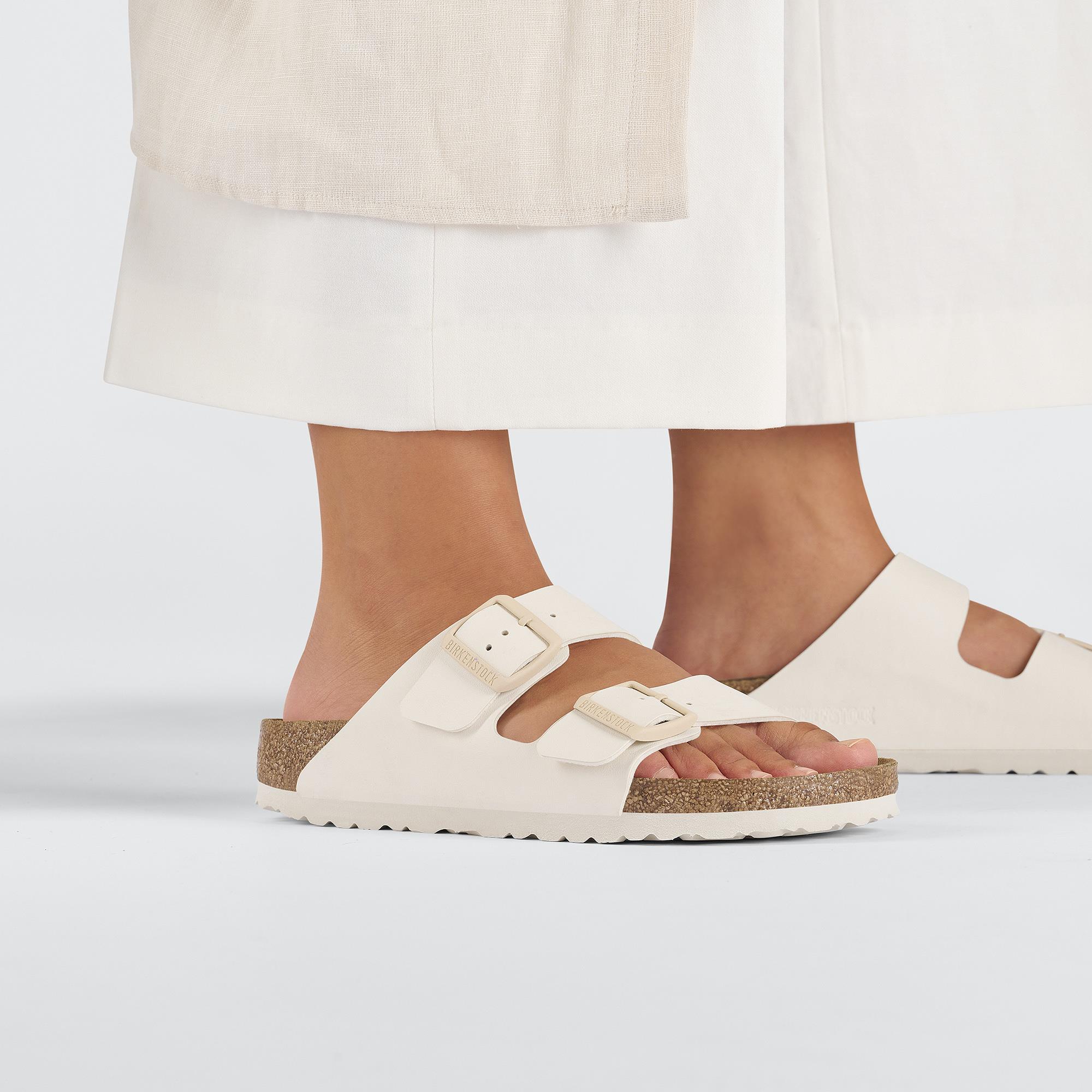 Birkenstock Arizona BF Saffiano Unisex Terlik 1027339-Eggshell