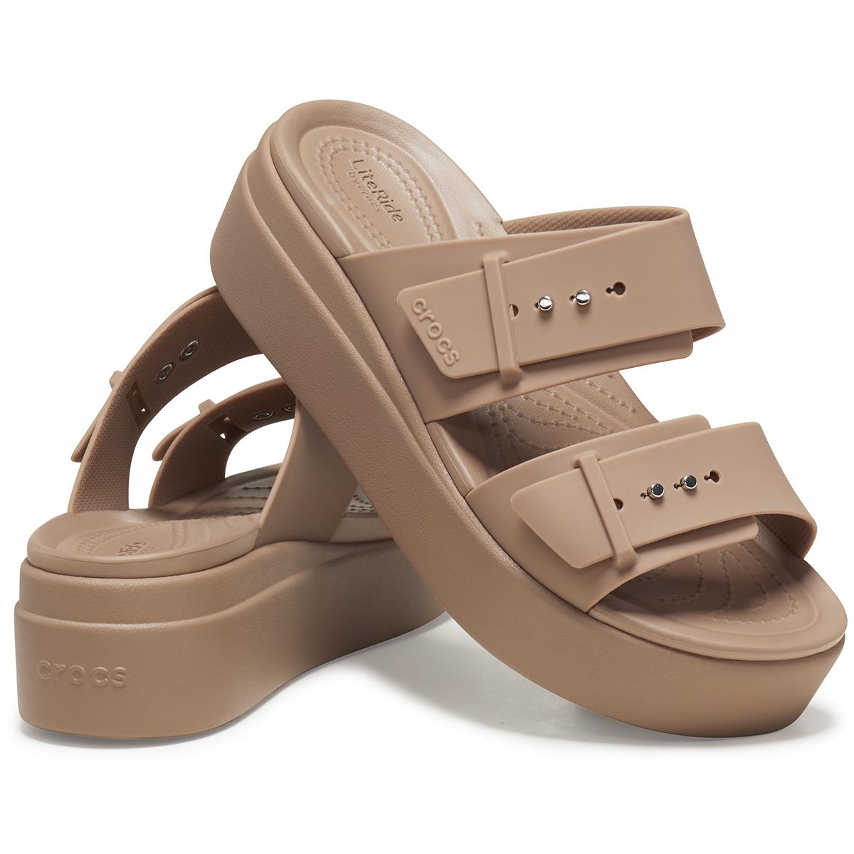 Crocs Brooklyn Buckle Low Wedge Kadın Terlik 207431-2Q9 Latte